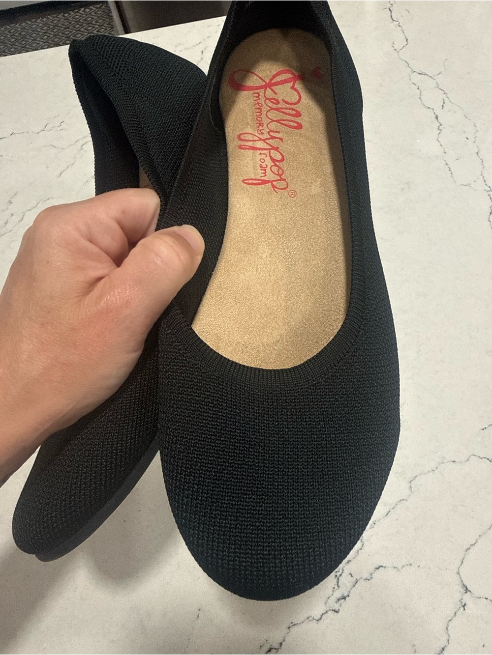 Jellypop Black Knit Memory Foam Round Toe Slip-On Ballet Flats Women's 8 - Picture 11 of 11